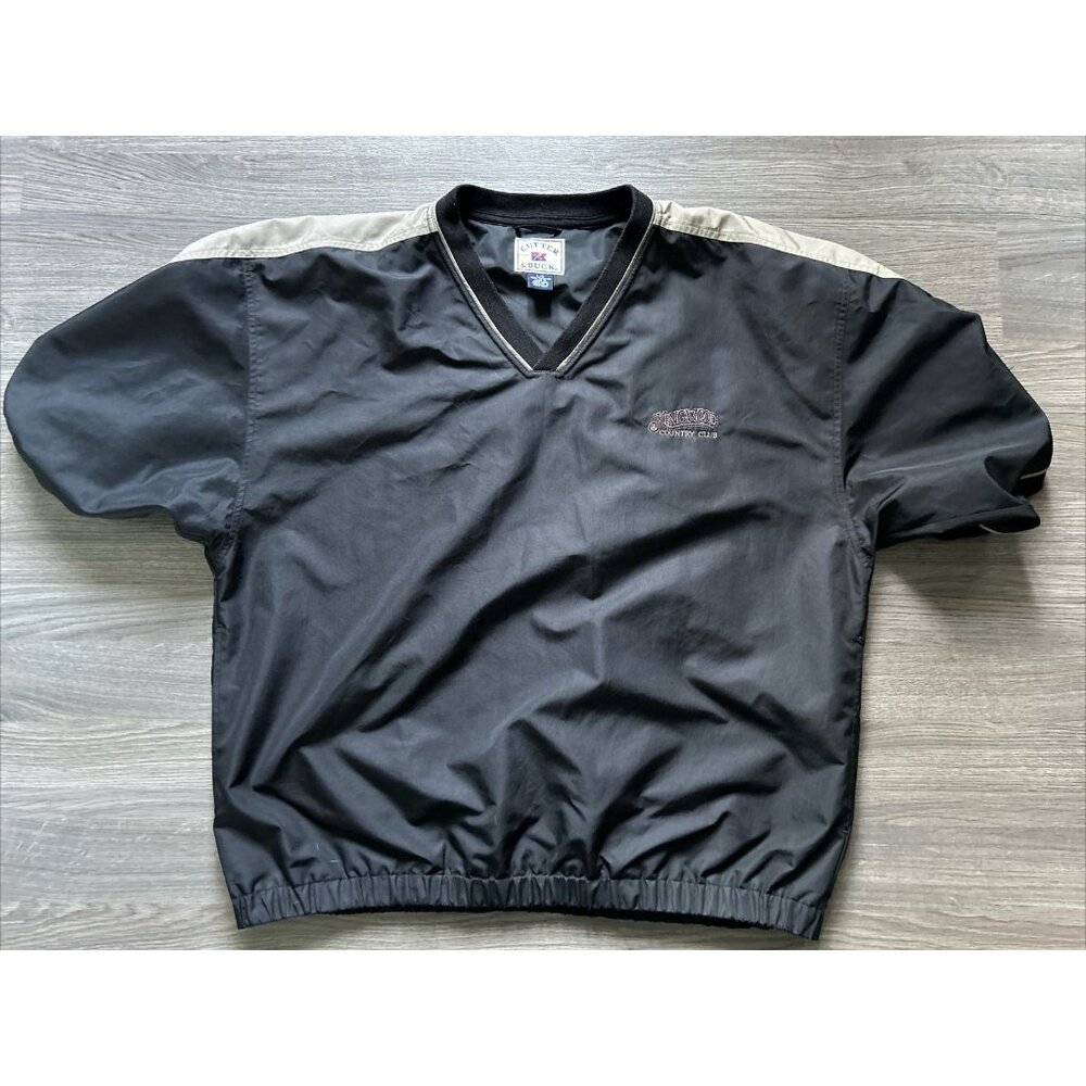 Cutter & Buck Large Black Poly Golf Jacket Shirt Kingwood Golf Club Logo